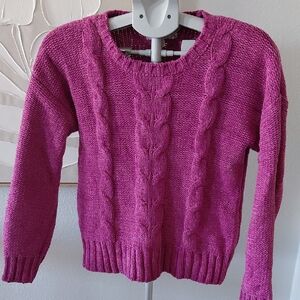 Pink Republic Fuchsia Cable Knit Sweater